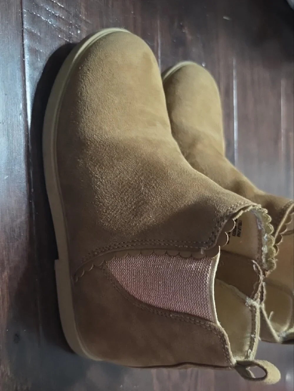 Kids Tan Slip-On Chelsea Boots